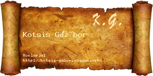Kotsis Gábor névjegykártya